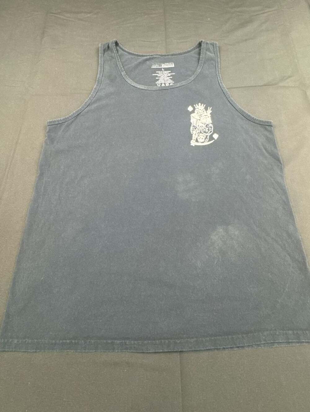 Thirty Single Black Tank Top With Grim Reaper King Print Large